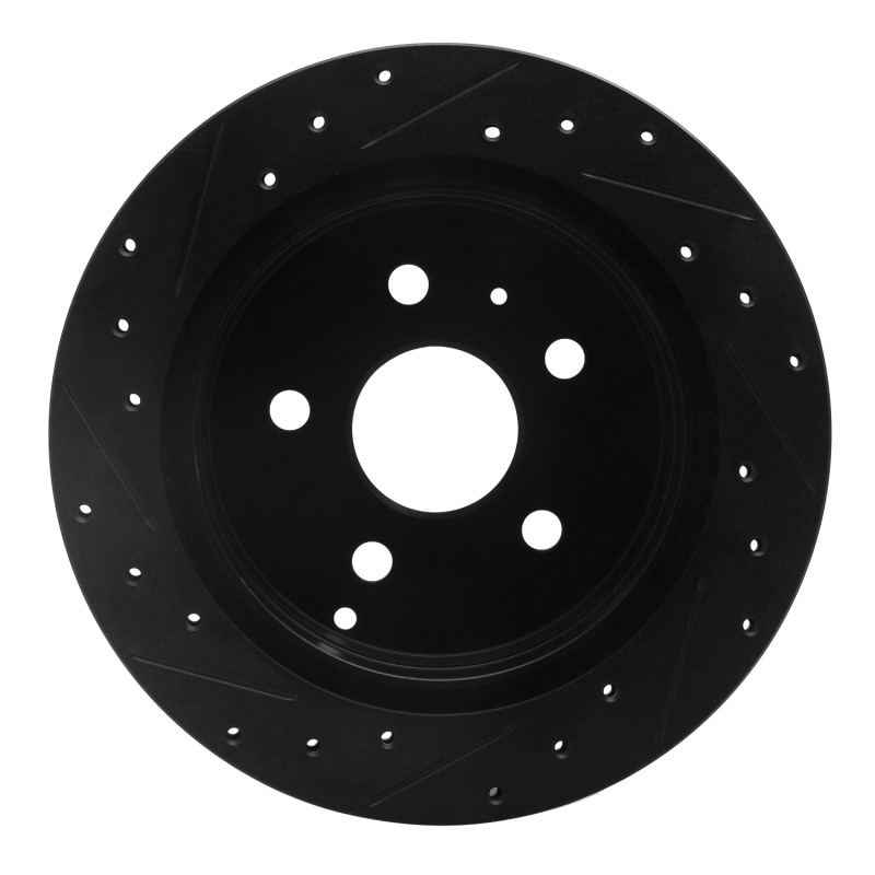 Chevrolet Equinox Brake Rotor (1) - Rear Right - R1 Concepts - Drilled & Slotted - Black - `10-`17